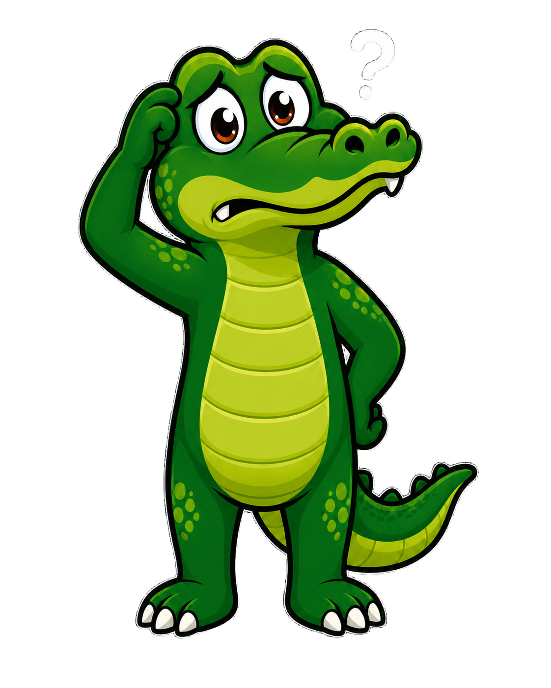 Confused CrocoDent mascot